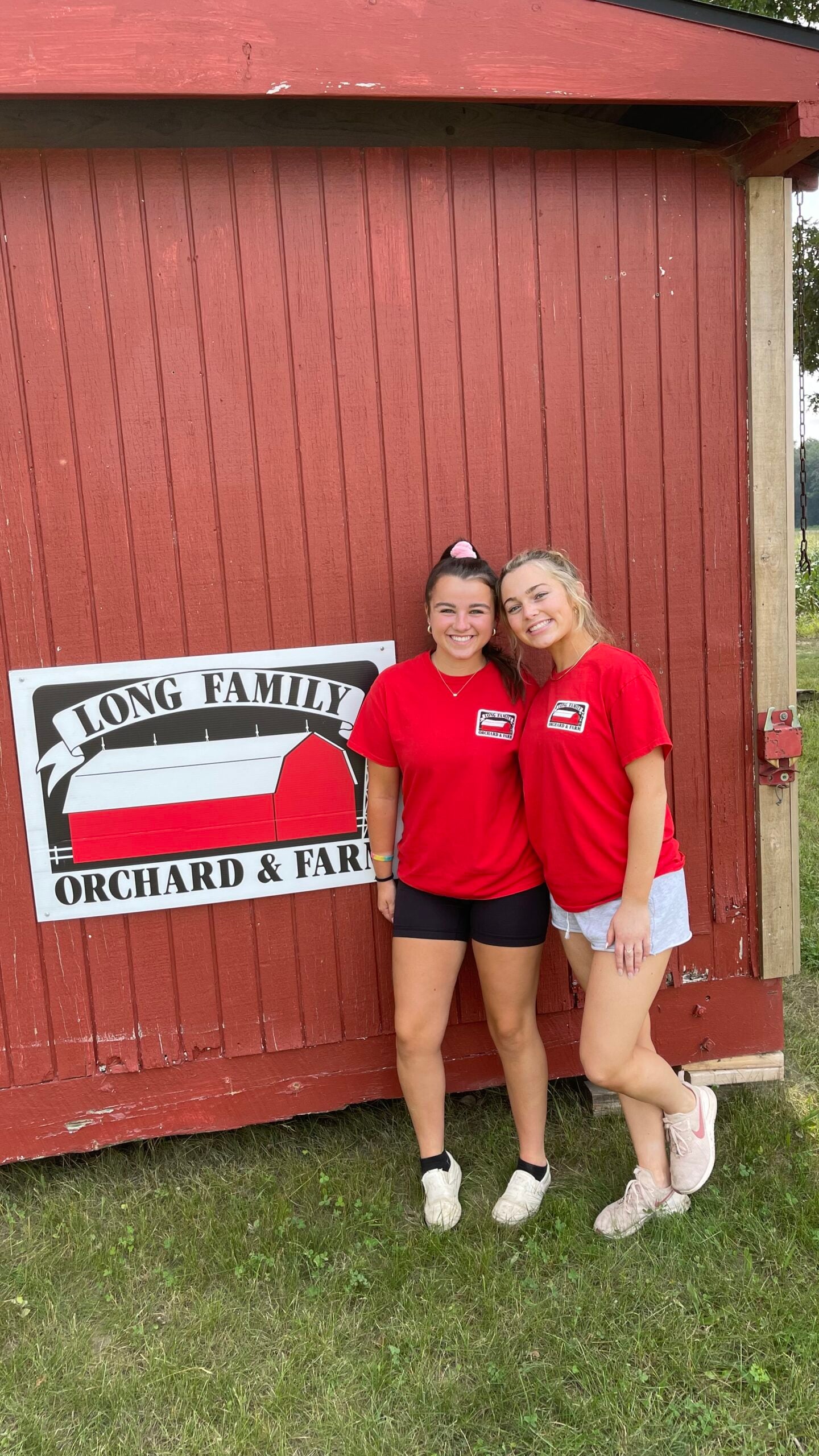 The crew at work at Long Family Orchard in Commerce Township